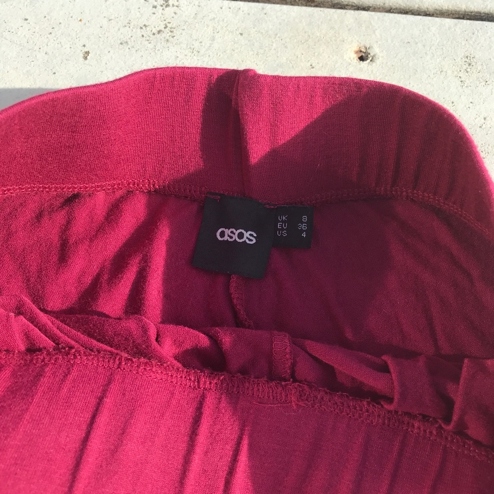 ••asos harem style red high-waisted flowy pants•• - Picture 6 of 7